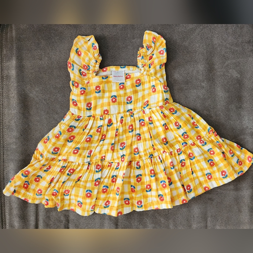 Hanna Andersson Girl's Yellow Muslin Dress, 12-18 months